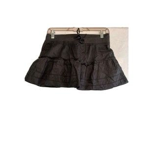 Raviya Skirt Girls Small black Lined Cotton Lined Elastic Waist Drawstring